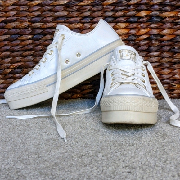 Converse Leather Platform Sneakers - Picture 1 of 4